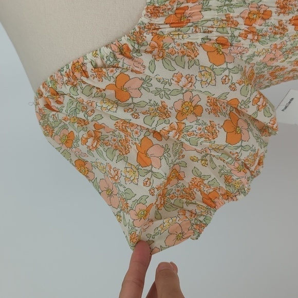 NEW Pies in the Sky Floral Lace Up Back Maxi Dress Orange 3X bohemian peasant - Picture 6 of 9